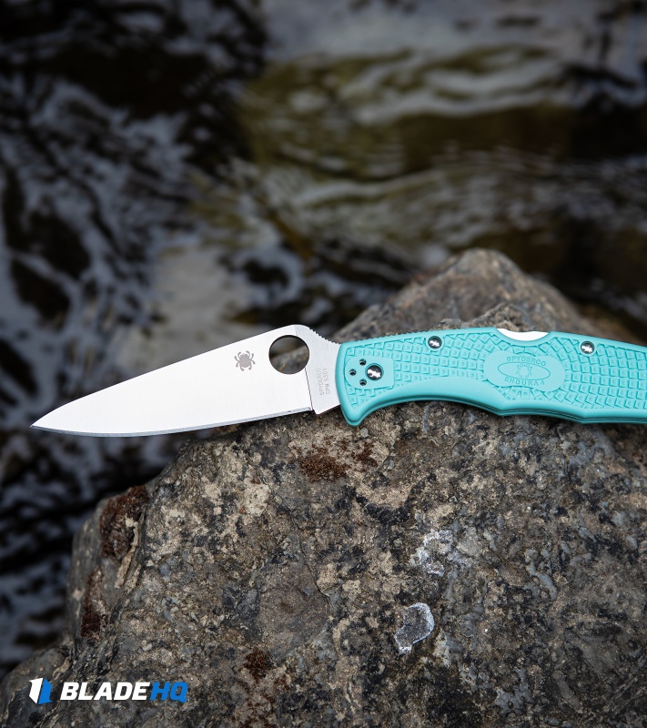 Spyderco Endura 4 Knife Flat Ground Tantalizing Teal FRN (3.75" Satin) 