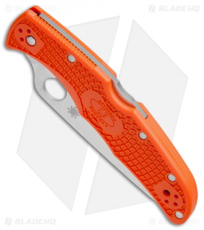 Spyderco Endura 4 Knife Flat Ground Orange FRN (3.75" Satin) C10FPOR
