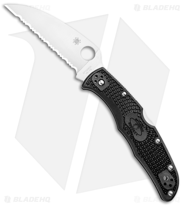 Spyderco Endura 4 Wharncliffe Back Lock Knife Black FRN (3.75" Satin Serr)