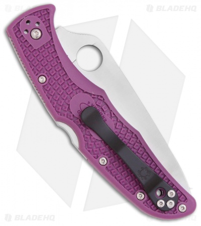 Spyderco Endura 4 Knife Flat Ground Purple FRN (3.75" Satin Plain) C10FPPR