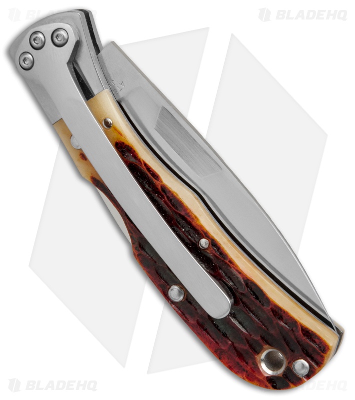 Spyderco Jess Horn Lock Back Knife Jigged Bone (2.6" Satin Serr)
