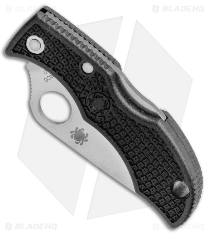 Spyderco Ladybug 3 Knife Black FRN Satin Serr - Blade HQ