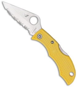 Spyderco Ladybug 3 Salt Knife Yellow FRN (1.94" Satin Serr) LYLS3