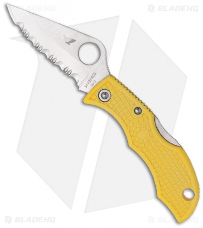 Spyderco Ladybug 3 Salt Knife Yellow FRN (1.94" Satin Serr) LYLS3