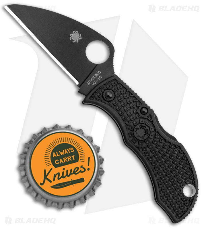 Spyderco ManBug Wharncliffe Lightweight Black FRN Knife (1.95" Black) MBKWPBK