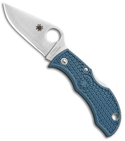 Spyderco Manbug Sprint Run Lockback Knife Blue FRN (1.95" Satin V-Toku2) MBBLPE