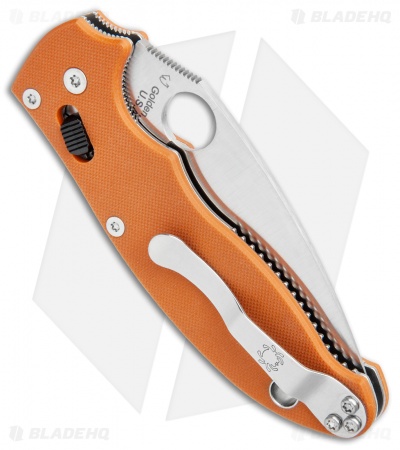 Spyderco Manix 2 Ball Bearing Lock Knife Orange G-10 (3.4" Satin REX 45) Sprint