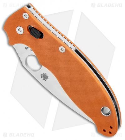 Spyderco Manix 2 Ball Bearing Lock Knife Orange G-10 (3.4" Satin REX 45) Sprint