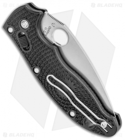 Spyderco Manix 2 Knife Black 86mm (3.37" Satin CTS-BD1N) C101PBK2