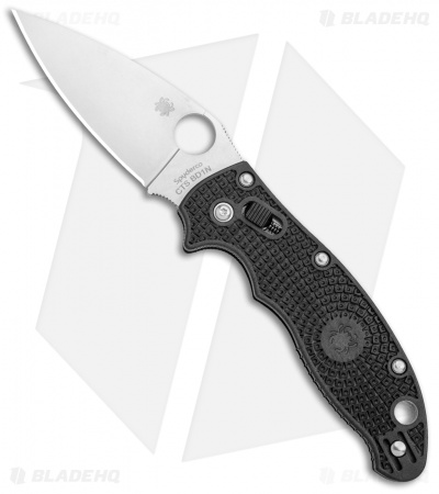 Spyderco Manix 2 Knife Black 86mm (3.37" Satin CTS-BD1N) C101PBK2