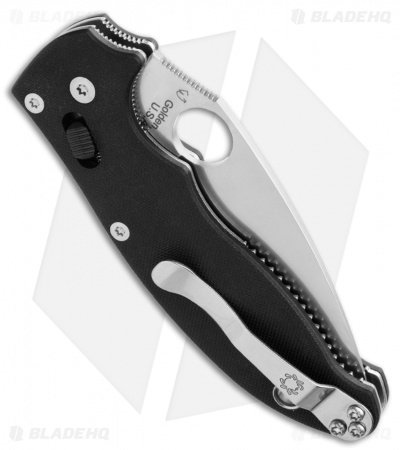 Spyderco Manix 2 Knife Black G-10 83mm (3.38" Satin Serr) C101GPS2