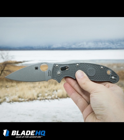 Spyderco Manix 2 Lightweight Knife Gray (3.375" Maxamet Stonewash) C101GPGY2
