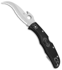 Spyderco Matriarch 2 Knife Emerson Black FRN (3.57" Satin Full Serr) C12SBK2W