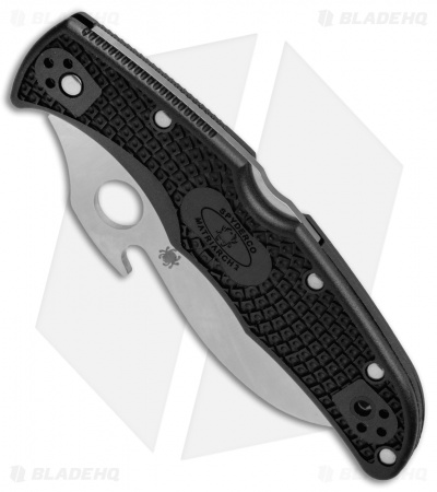 Spyderco Matriarch 2 Knife Emerson Black FRN (3.57" Satin Full Serr) C12SBK2W