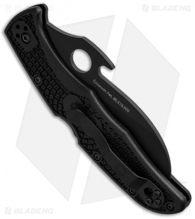 Spyderco Matriarch 2 Knife Emerson Black FRN (3.55" Black Full Serr) C12SBBK2W