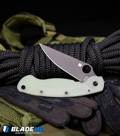 Spyderco M4 Military Knife Natural G-10 (4" Black) C36GM4PBK  Exclusive