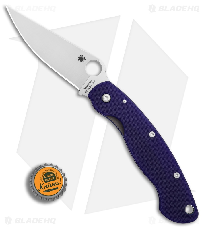 Spyderco Military Knife Dark Blue G-10 (4" Satin CPM-S110V) C36GPDBL