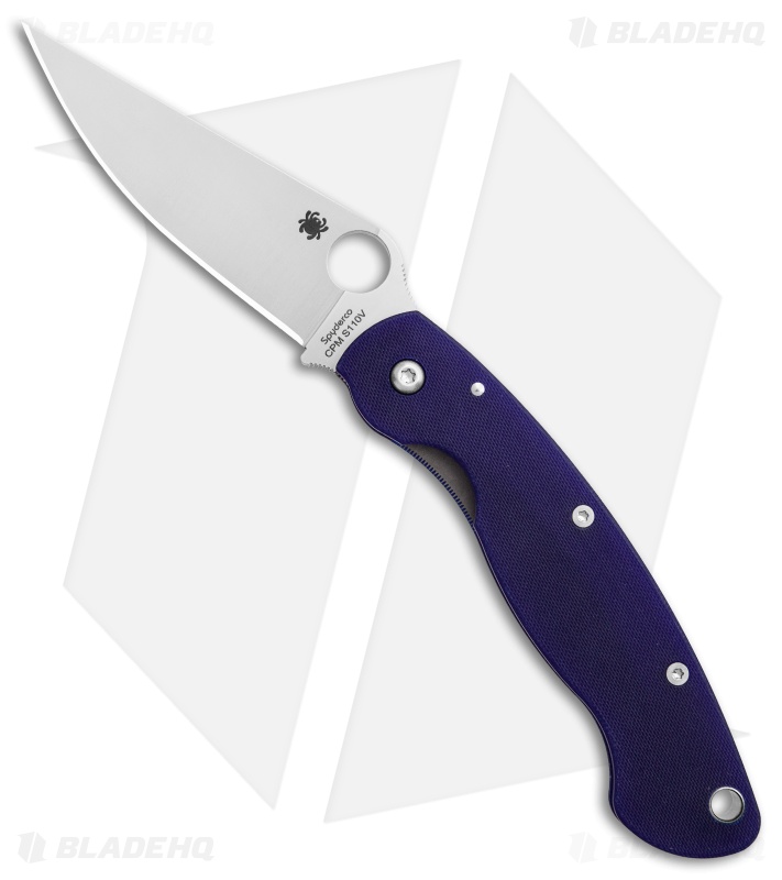 Spyderco Military Knife Dark Blue G-10 (4" Satin CPM-S110V) C36GPDBL
