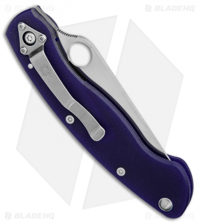 Spyderco Military Knife Dark Blue G-10 (4" Satin CPM-S110V) C36GPDBL