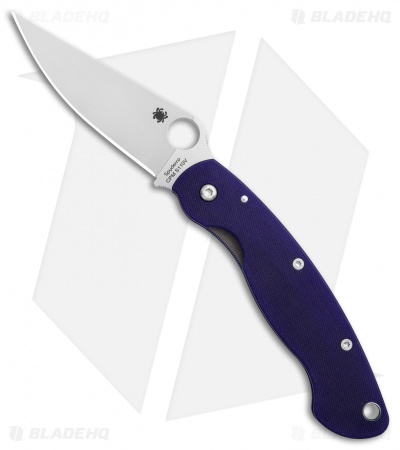 Spyderco Military Knife Dark Blue G-10 (4" Satin CPM-S110V) C36GPDBL