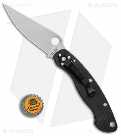 Spyderco Military Left-Hand Liner Lock Knife Black G-10 (4" Satin S30V) C36GPLE