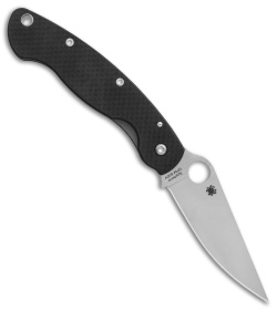 Spyderco Military Left-Hand Liner Lock Knife Black G-10 (4" Satin S30V) C36GPLE