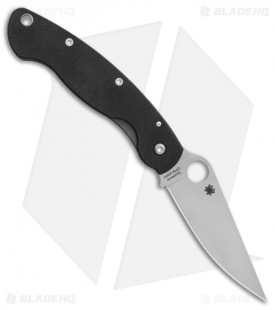 Spyderco Military Left-Hand Liner Lock Knife Black G-10 (4" Satin S30V) C36GPLE