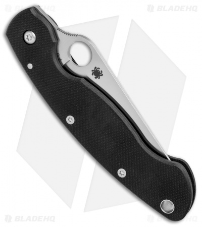 Spyderco Military Left-Hand Liner Lock Knife Black G-10 (4" Satin S30V) C36GPLE