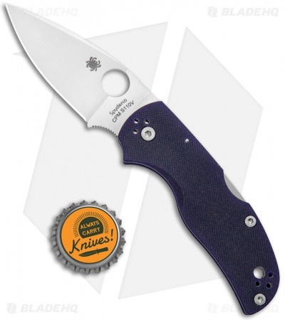 Spyderco Native 5 Knife Dark Blue G-10 (3" Satin CPM-S110V) C41GPDBL5