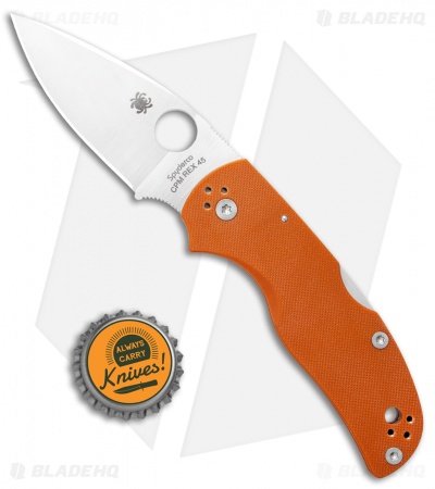 Spyderco Native 5 Lockback Knife Orange G-10 (3" Satin REX 45) Sprint C41GPBORE