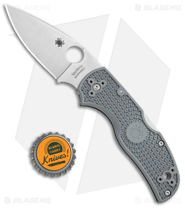 Spyderco Native 5 Lightweight Lockback Knife Gray FRN (3" Satin Maxamet) C41PGY5