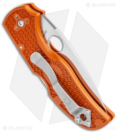 Spyderco Native 5 Lightweight  Lockback Knife Orange FRN (3" Satin REX 45)