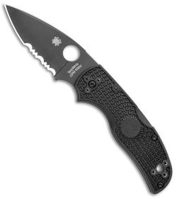 Spyderco Native 5 Lightweight S30V Lockback Knife FRN (3" Black Serr) C41PSBBK5