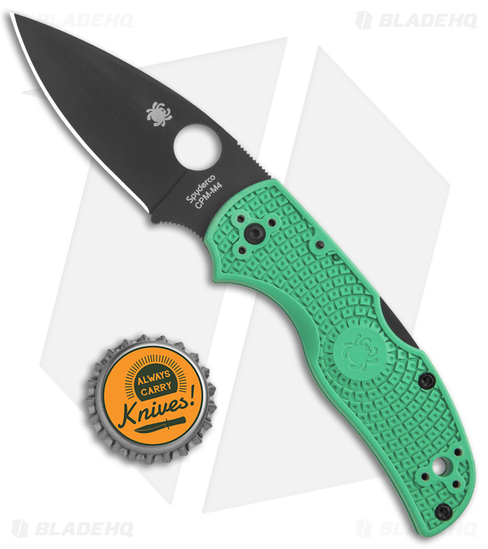 Spyderco Native 5 Exclusive M4 LW Lockback Knife Mint Green FRN (3" Black)