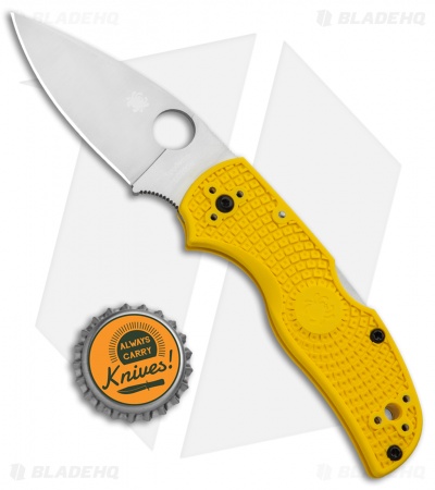 Spyderco Native 5 MagnaCut Salt Lockback Knife Yellow FRN (3" Satin) C41PYL5