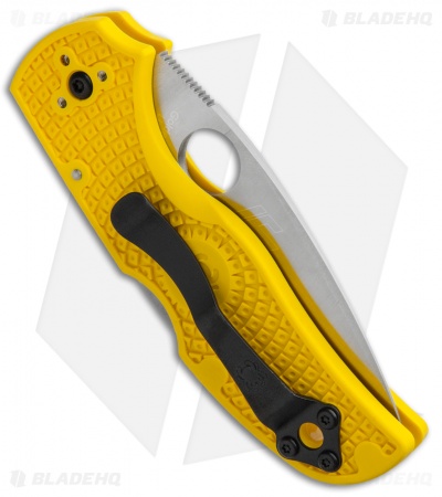 Spyderco Native 5 MagnaCut Salt Lockback Knife Yellow FRN (3" Satin) C41PYL5
