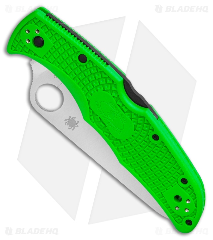 Spyderco Pacific Salt 2 Lockback Knife | Green FRN + LC200N