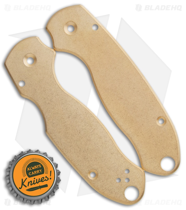 Flytanium Custom Classic Brass Scales for Spyderco Para 3 Knife