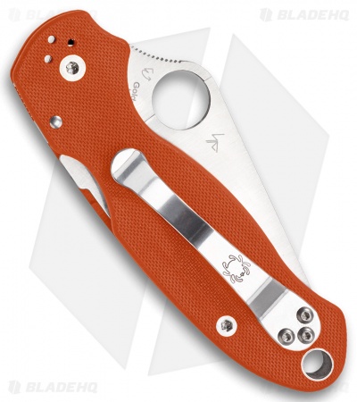 Spyderco Para 3 Sprint Run Knife Burnt Orange G-10 (3" Satin Rex 45) C223GPBORE