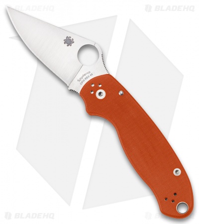 Spyderco Para 3 Sprint Run Knife Burnt Orange G-10 (3" Satin Rex 45) C223GPBORE