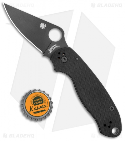 Spyderco Para 3 Compression Lock Knife Black G-10 (3" Black) C223GPBK