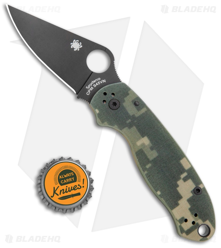 Spyderco Para 3 Digi Camo G-10 Pocket Knife - Black Coated