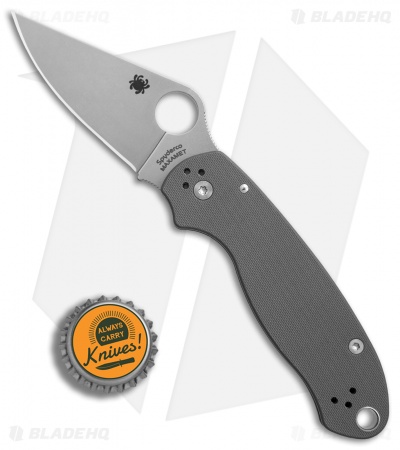 Spyderco Para 3 Knife Dark Gray G-10 (3" Stonewash Maxamet) C223GPDGY