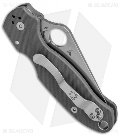 Spyderco Para 3 Knife Dark Gray G-10 (3" Stonewash Maxamet) C223GPDGY