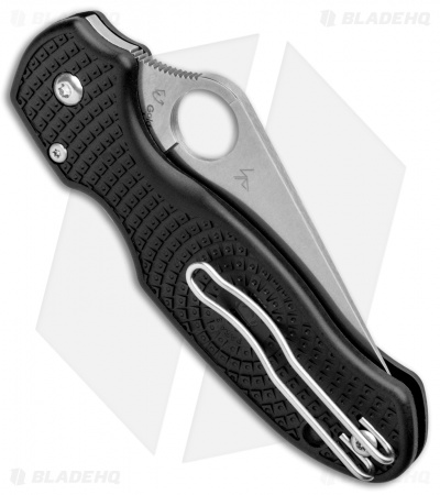 Spyderco Para 3 Lightweight Compression Lock Folding Knife Black FRN (3" Serr)