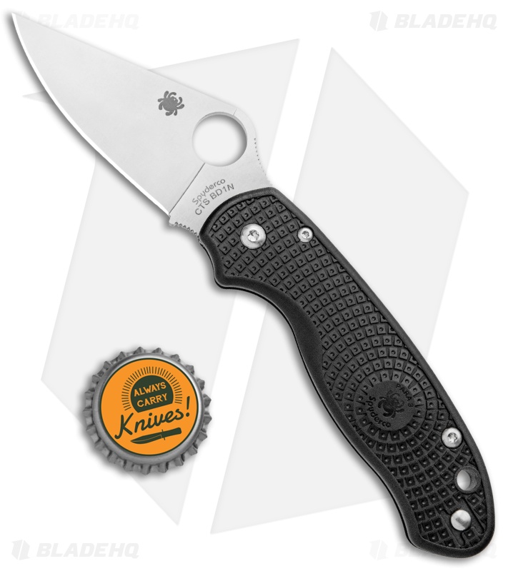 スパイダルコ パラミリタリー3 Para3 Frn ブラック Spyderco Para 3 Lightweight Black Pocket Knife Satin Blade