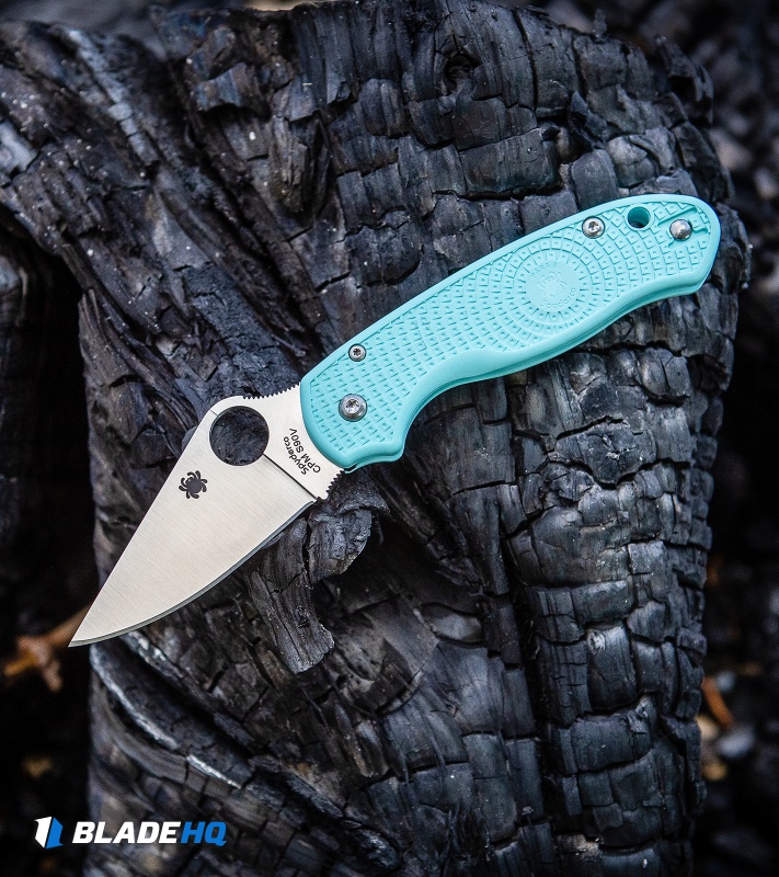 Spyderco Para 3 Lightweight Compression Lock Knife Teal FRN (3" Satin S90V)