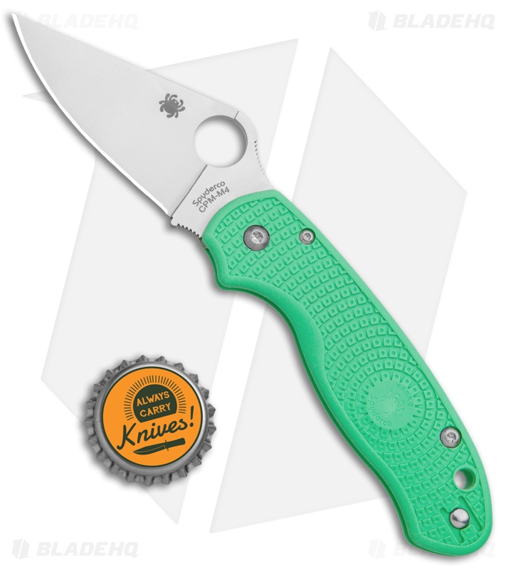Spyderco M4 Para 3 Lightweight Compression Lock Knife Mint Green FRN (3" Satin)
