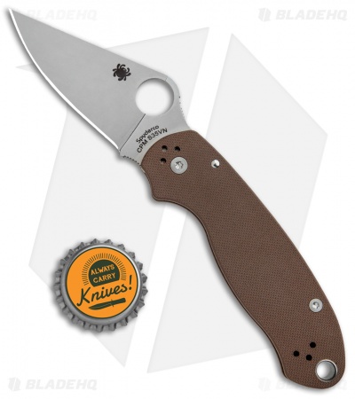 Spyderco Para 3 Sprint Run Compression Lock Knife Brown G-10 (3" Satin) C223GPBN