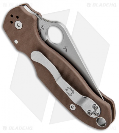 Spyderco Para 3 Sprint Run Compression Lock Knife Brown G-10 (3" Satin) C223GPBN